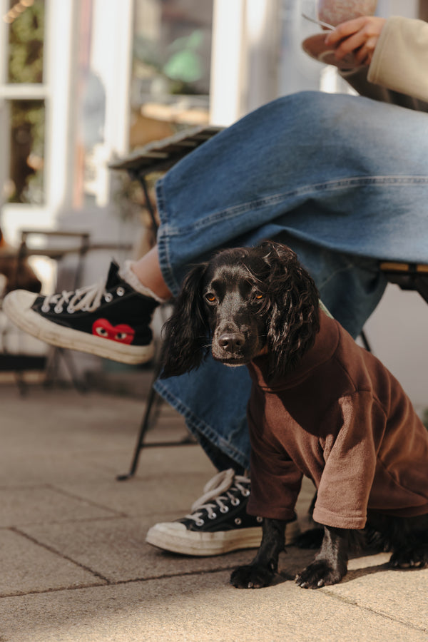 2 Leg Dog Fleece Chocolate